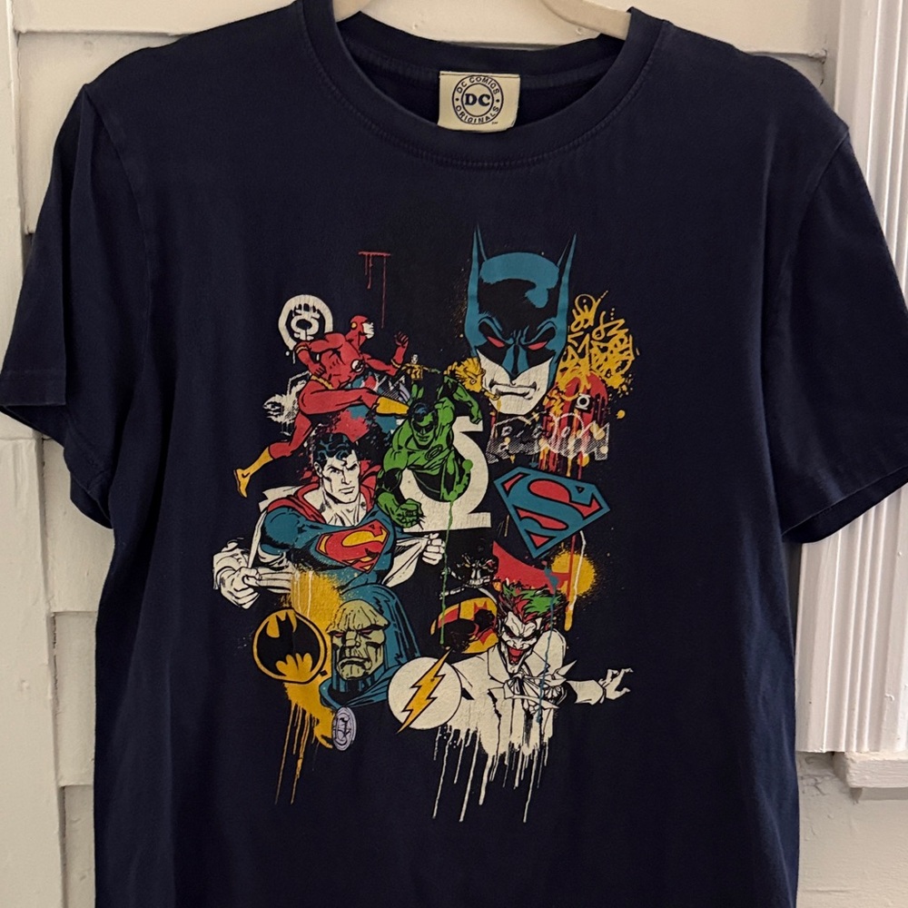 Justice League DC Comics Originals Vintage T-Shirt Batman Superman Joker Flash